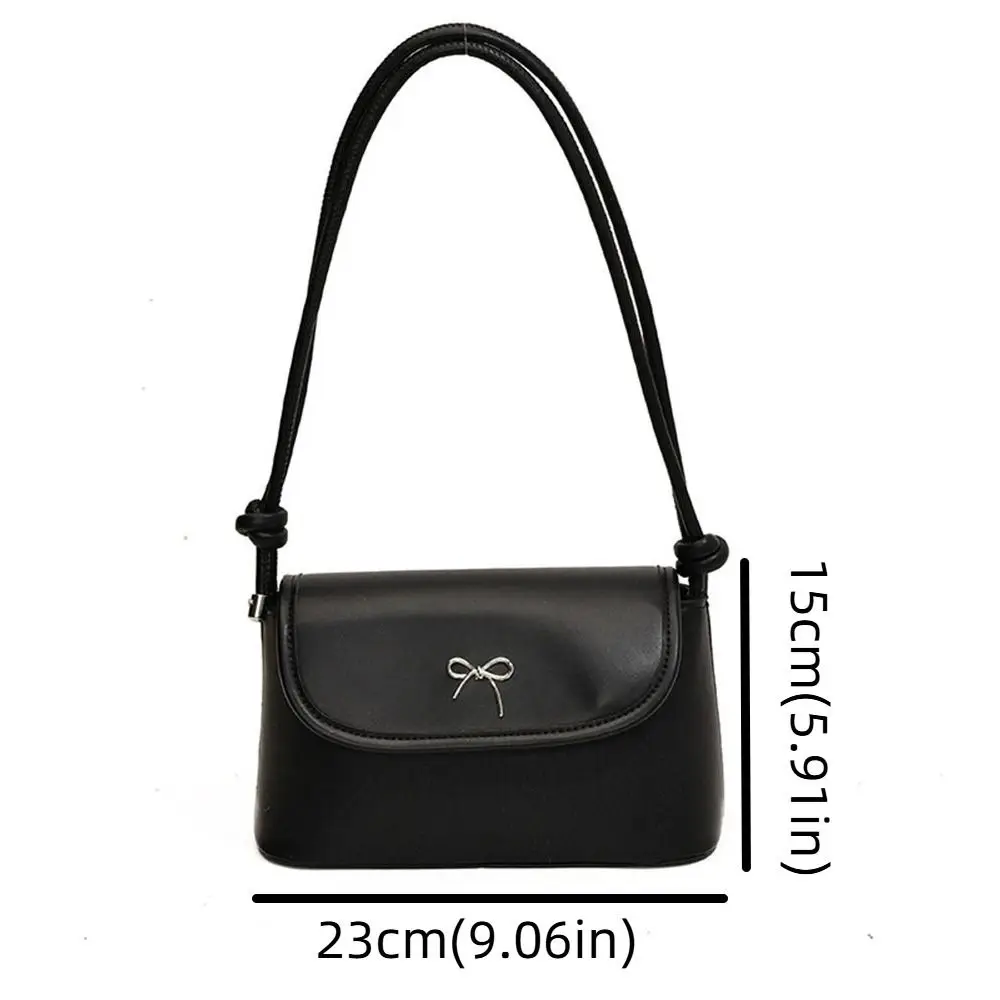 Трендовая дизайнерская сумка для подмышек с бантом однотонная из искусственной