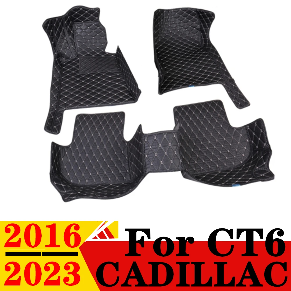 

Автомобильные коврики для Cadillac CT6 2016 2017-2023, водонепроницаемые, из кожи XPE, под заказ, передние и задние напольные коврики, автомобильные запчасти, коврик
