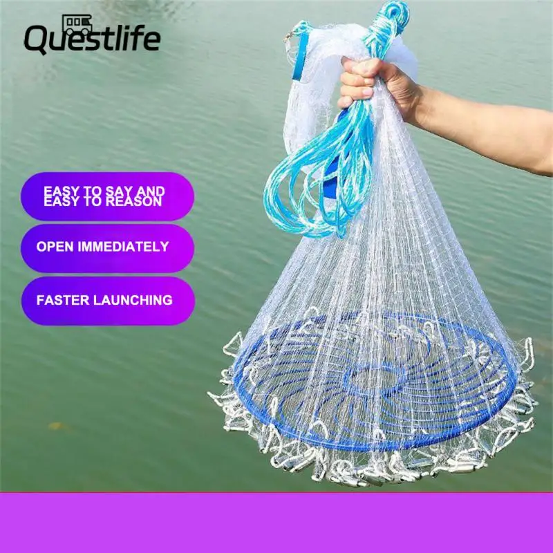 

Strengthened Fishing Net Durable Strong Foldable Fish Trap Cast Net Folding Folding Fishing Fishing Tackle Accessory Dip Nets