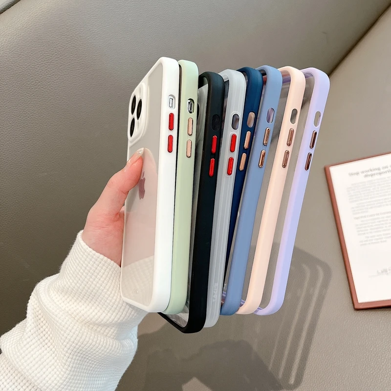 

Роскошный Простой яркий однотонный Прозрачный чехол для телефона iPhone 11 12 13 Pro Xs Max Xr X 7 8 Puls SE 2, мягкий чехол из ТПУ