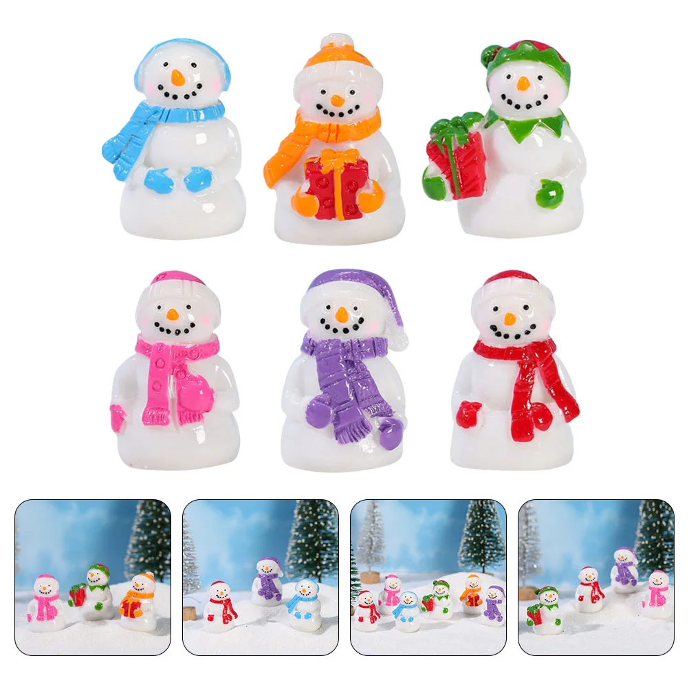 

Snowman Christmas Miniaturefigurine Resin Mini Figurines Ornament Microfairy Decorative Tiny Ornaments Decorationsdecor Figures
