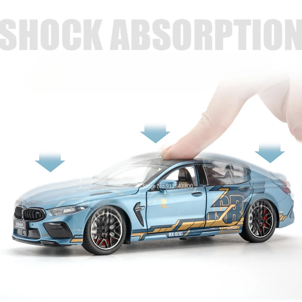 1:24 BMW M8 Миниатюрная модель спортивного автомобиля Игрушки из сплава литой под