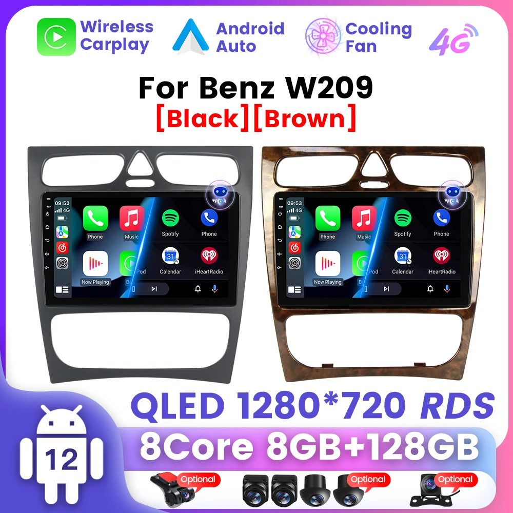 Автомагнитола на Android 12 мультимедийный видеоплеер навигация GPS для Мерседес-Бенц