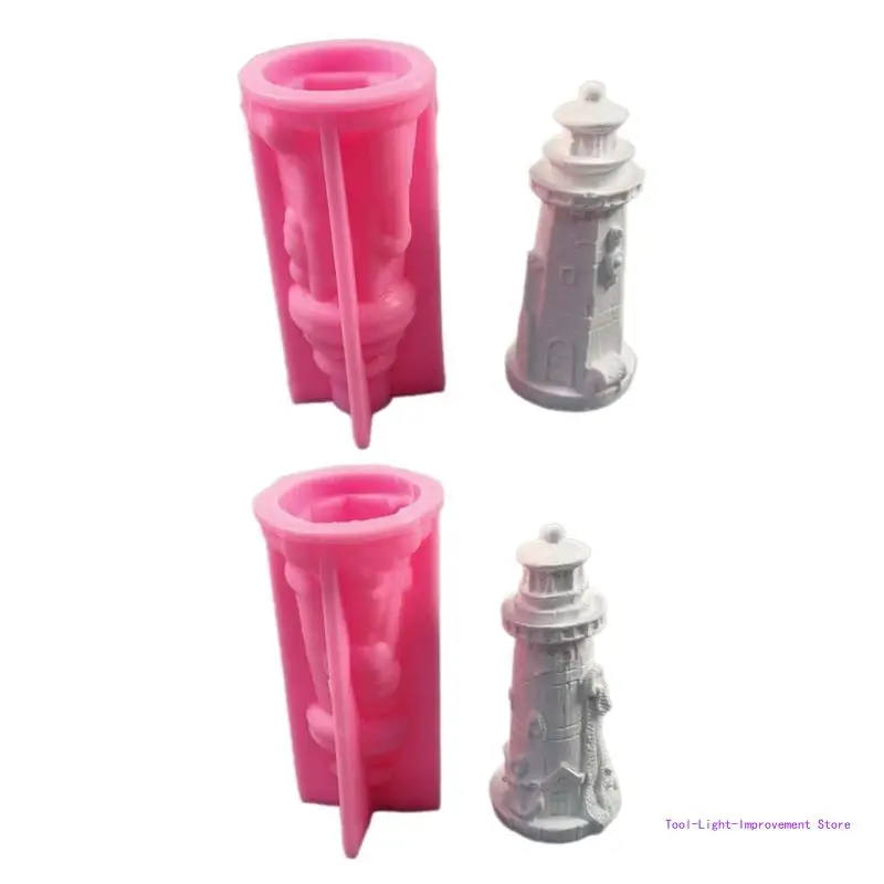 C63E Силиконовые формы для статуй маяка украшения дома гипсовые рукоделия