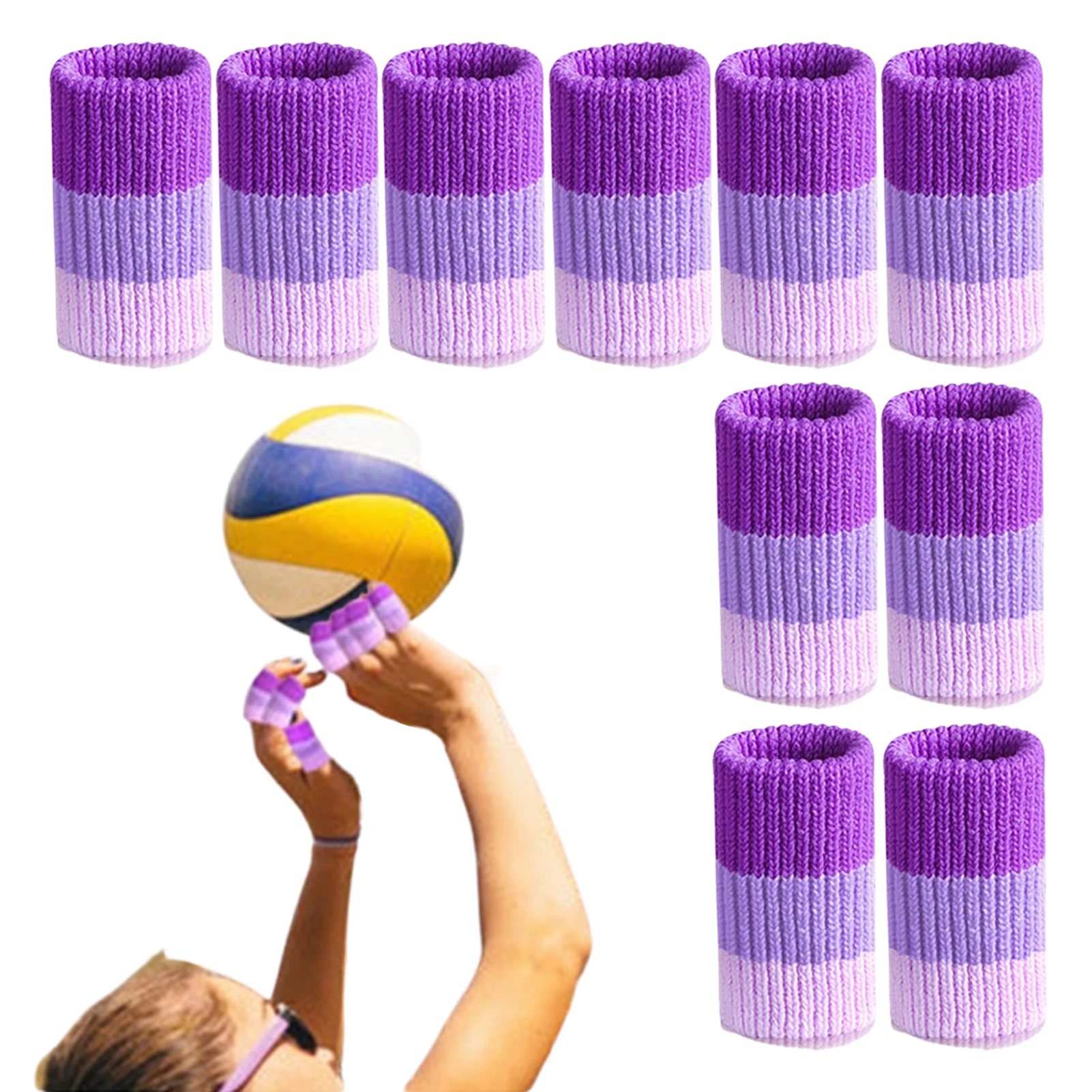 

10Pcs Finger Compression Sleeves Elastic Breathable Thumb Protector For Basketball Tennis Sports Finger Sleeve Sports Accessory