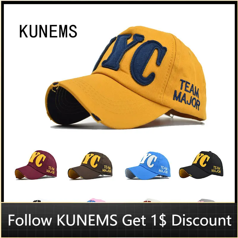 

KUNEMS Fashion Alphabet NYC Baseball Caps for Men and Women Summer Cotton Hats Outdoor Casual Sun Cap Unisex Hat Gorras Mujer