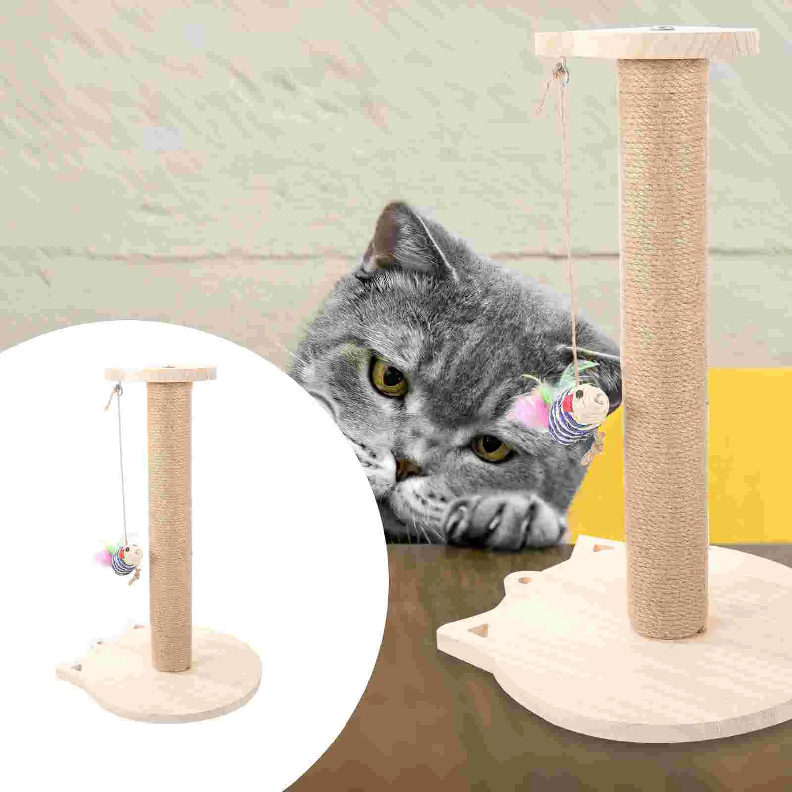 

Sisal Cat Scratching Post Household Wear-resistant Kitten Scratcher Toy Decorative Pole