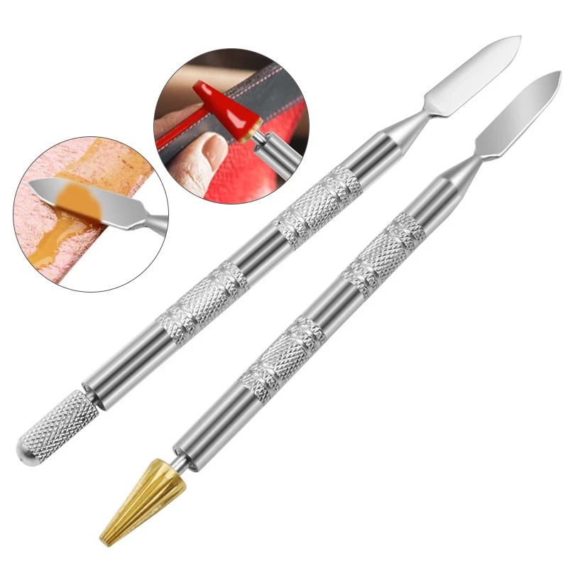 

DIY Dual Head Brass Top Leather Edge Oil Painting Pen Gluing Dye Pen Applicator Edge Paint Roller Tool for Leather Craft Tools