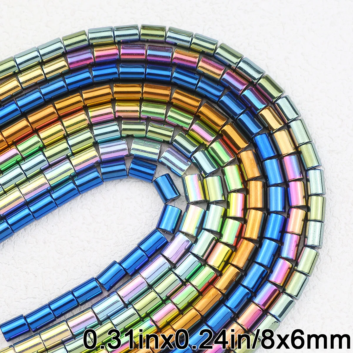 8x6 мм покрытие натуральный камень гематит цилиндр форма прокладки свободные