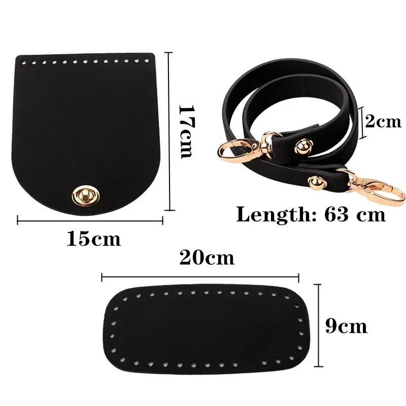 Hand-Made Bag Set Accessories for DIY Woven Bucket Shoulder Bag Bottom Cover Straps