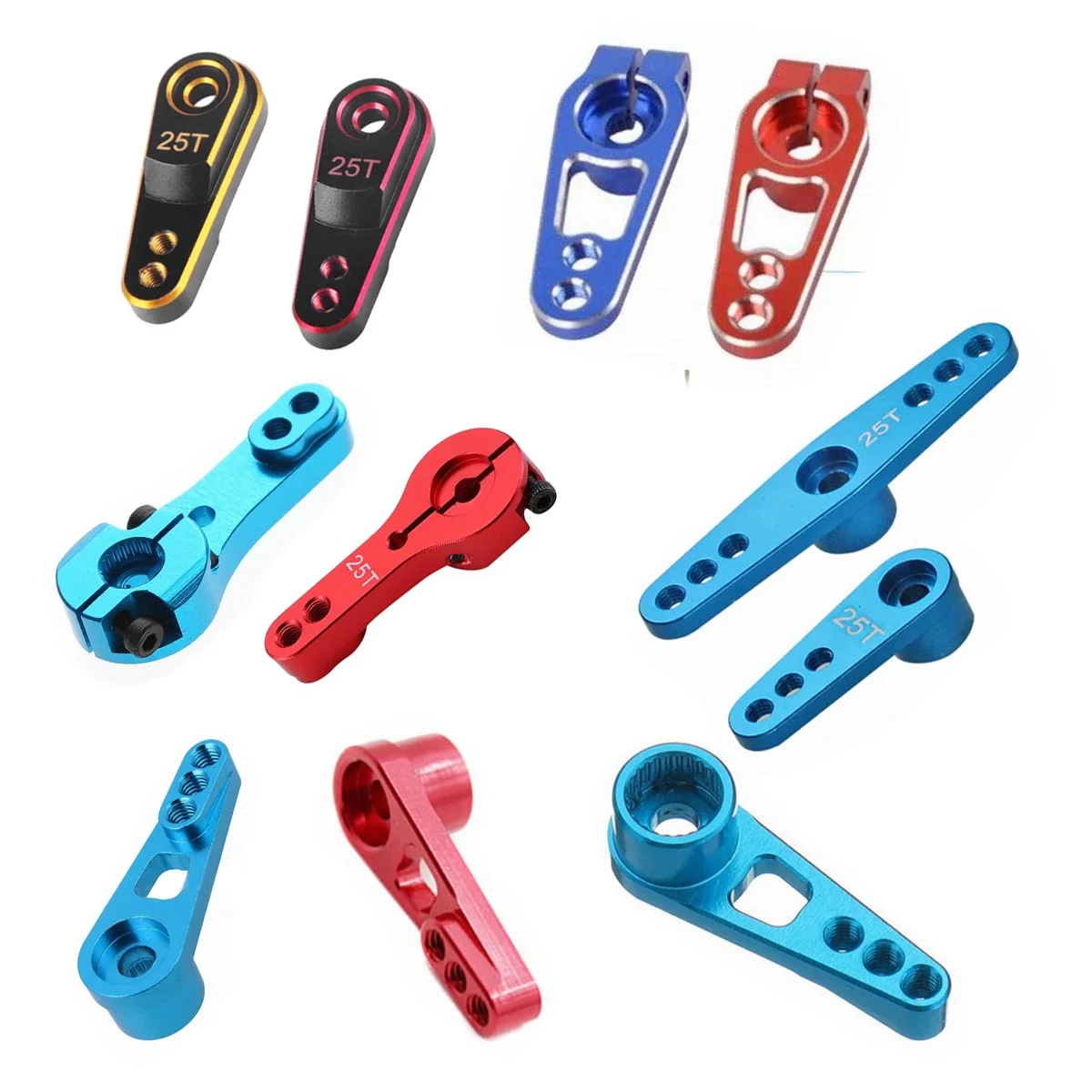 Алюминиевый сплав 25T рулевой сервопривод рожок черный/красный/синий цвет для