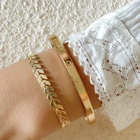 geometric chain jewelry set fashion love letter metal bracelet female