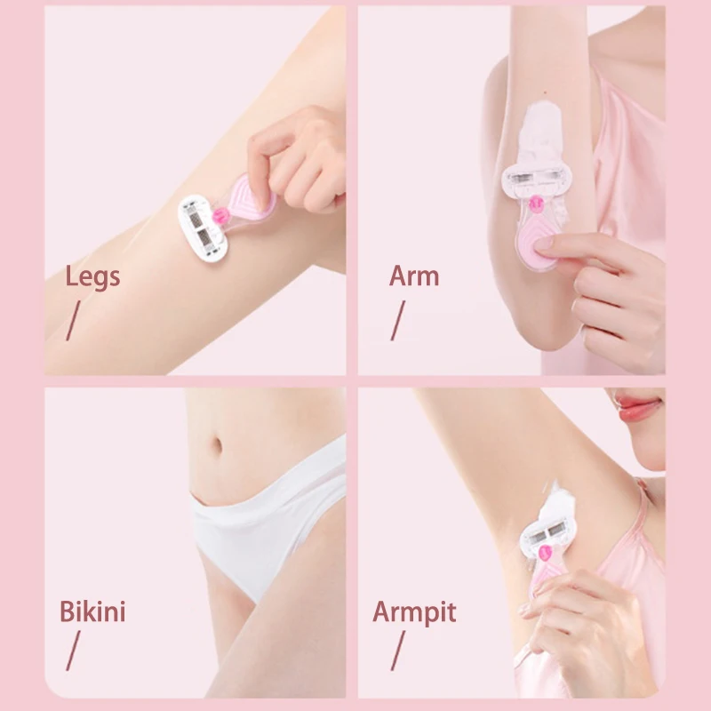 Портативная Женская Бритва С Короткой Ручкой Система Бритья 5 Лезвиями И