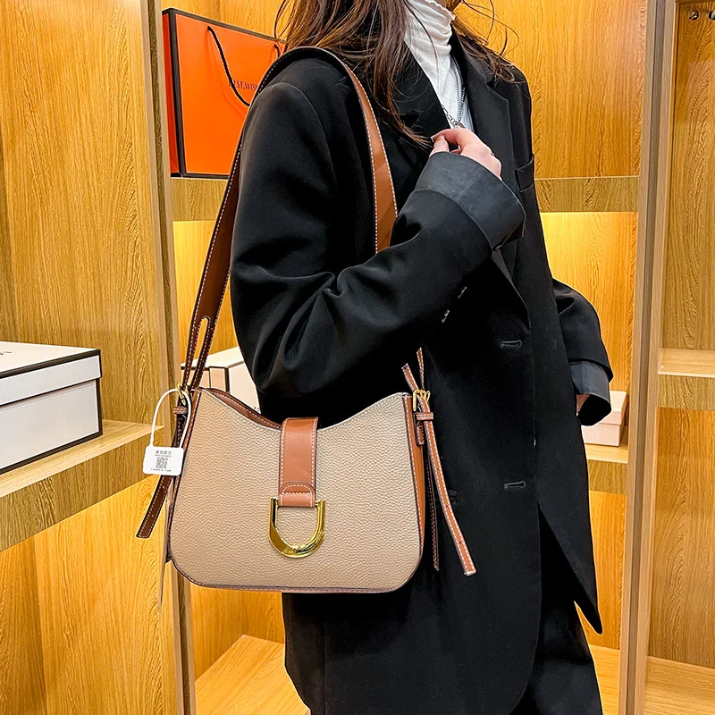 Split Leather Women's Bag 2022 Fashion Large Capacity Shoulder Straps Crossbody Female Handbag Lady Casual Soft Texture Underarm
