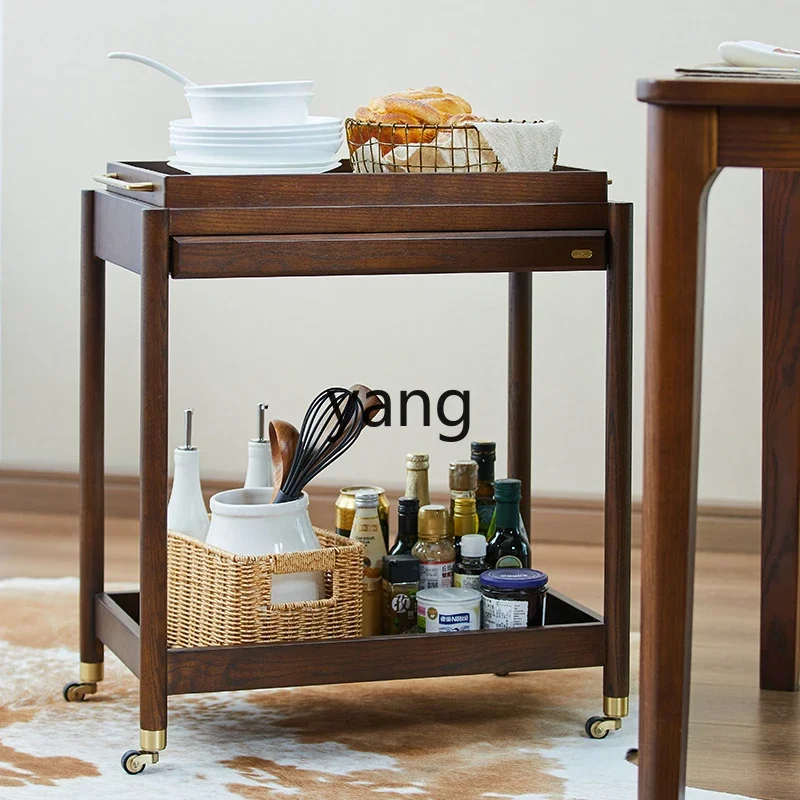 CCL Тележка из цельного дерева Домашняя мобильная кухня Чайная коммерческая