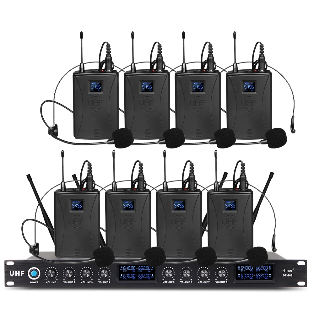 

Biner DF208 Professional Headset Wireless Microphone For Conference Room