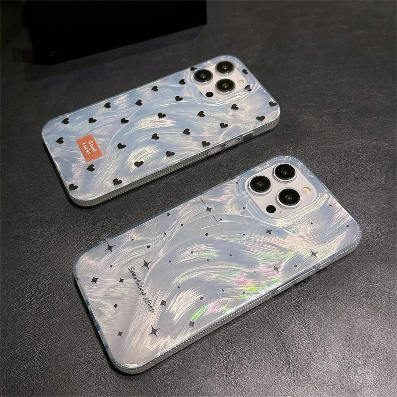 Роскошный чехол для телефона с градиентным перьевым вуалью iPhone 15 14 13 12 11 Pro Max