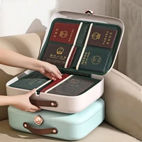 document storage bag portable portable household multi function document file sorting box account book passport storage box