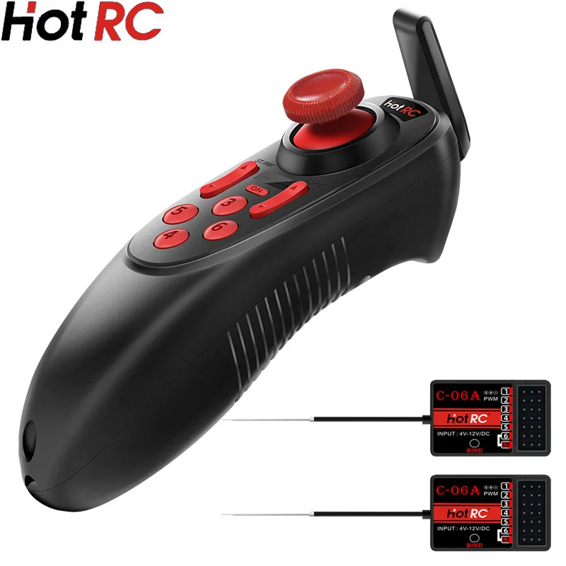 HOTRC DS-600 6CH 2.4GHz Radio System Transmitter Remote Controller with DS 600 PWM 6 Channel Receiver for RC Boat