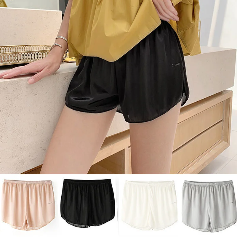 Women Soft Ice Silk Safety Pants Comfortable Loose Home Short Pants Summer Student Girl's Shorts Female Sexy Beach Jogger Shorts