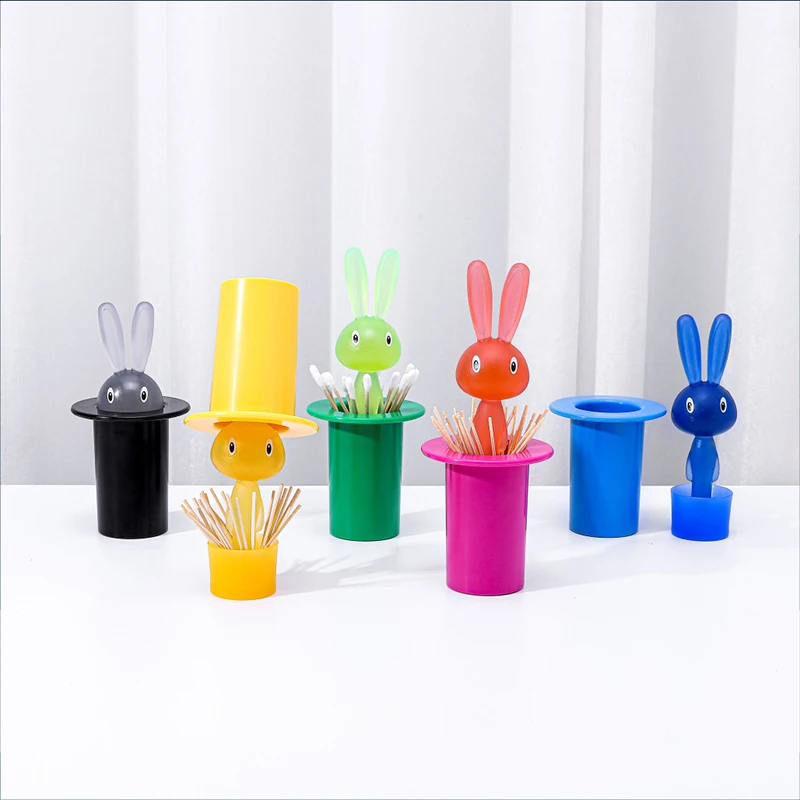 

Lovely Toothpick Holder Dustproof Storage Lightweight Cute Rabbit Toothpick Container Box Large Capacity Dustproof Organizer