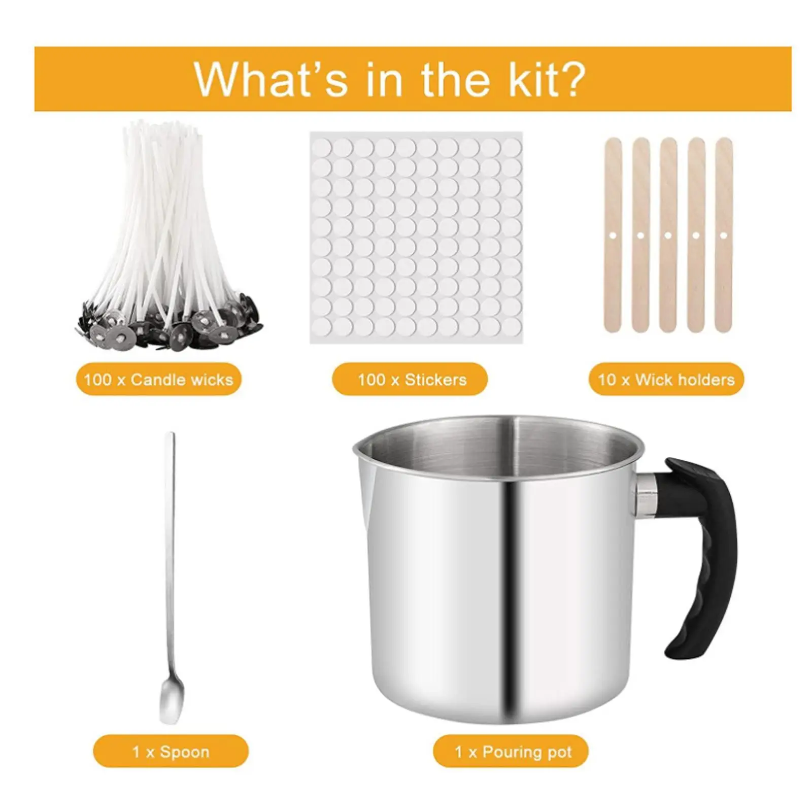 

Candle Making Kit Supplies Wax DIY Melting Candles Craft Tool Pot Wicks Gift