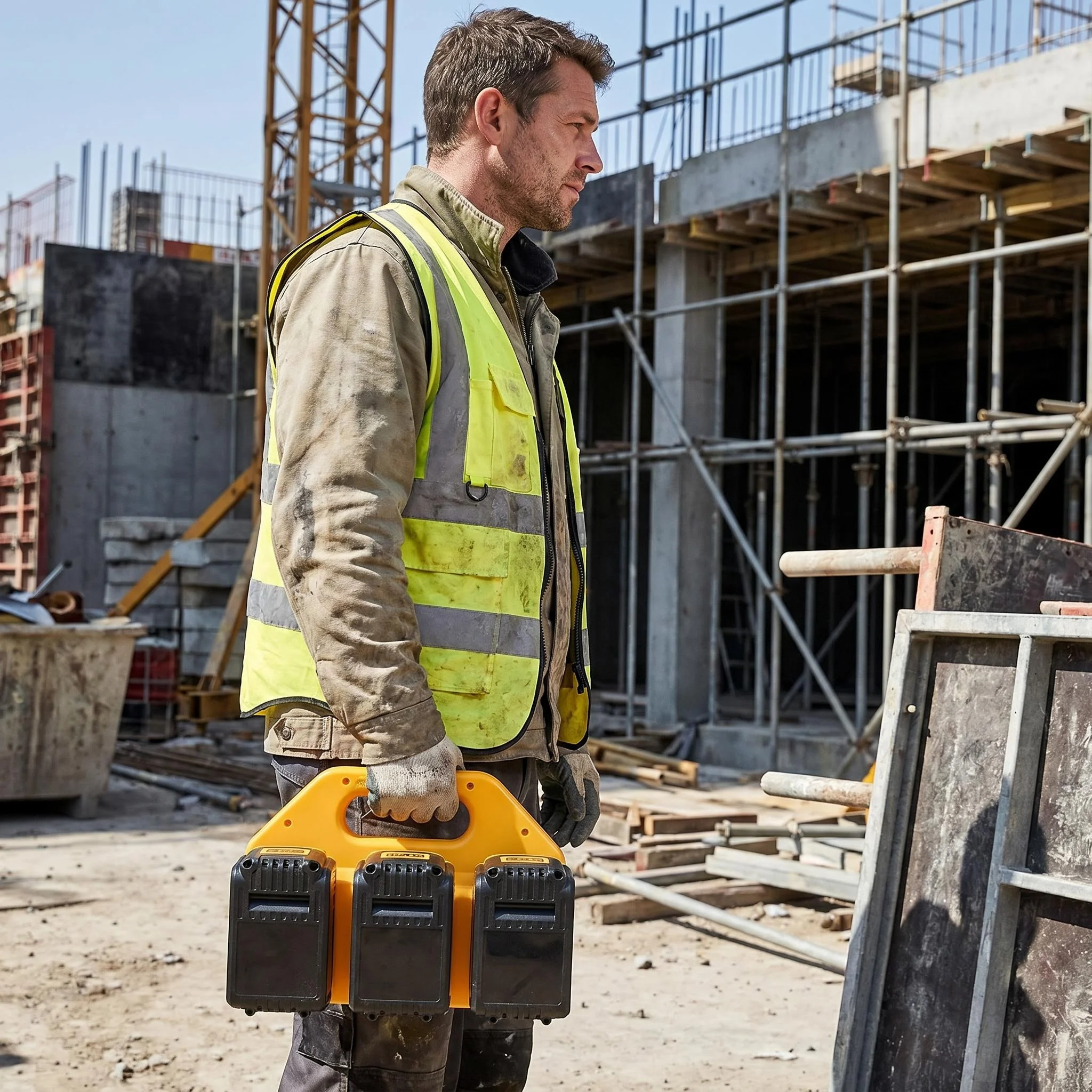 Держатель для аккумуляторов Dewalt 18V, прочный органайзер на 6 слотов, портативный кейс для переноски, стойка для хранения инструментов для мастерской. (art.: 3920dcb4dbe8d) - 3920dcb4dbe8d