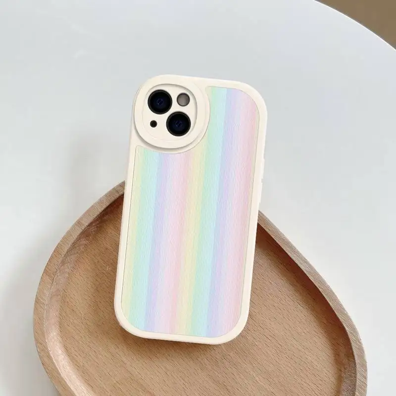 Rainbow Phone Case Hard Leather For iPhone 14 13 12 Mini 11 14 Pro Max Xs X Xr 7 8 Plus