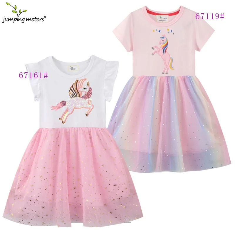 

Girl Autumn Dress Children Princess Costumes Birthday Party Unicorn Print Tulle Dresses Kids Irregular Dress 2 to 7 Yrs