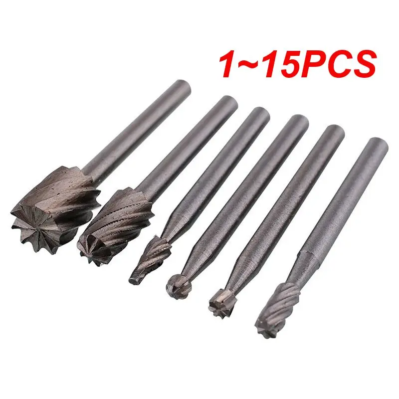 

1~15PCS Rotary Cutter File HSS Routing Router Drill Bits Set Carbide Rotary Burrs Tool Wood Stone Metal Root Carving Milling