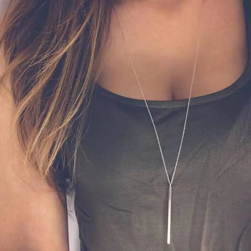 

New Retro Long Lasso Vertical Pole Fashion Necklace Autumn and Winter Wild Metal Temperament Pendant Pendant Sweater Chain Gift