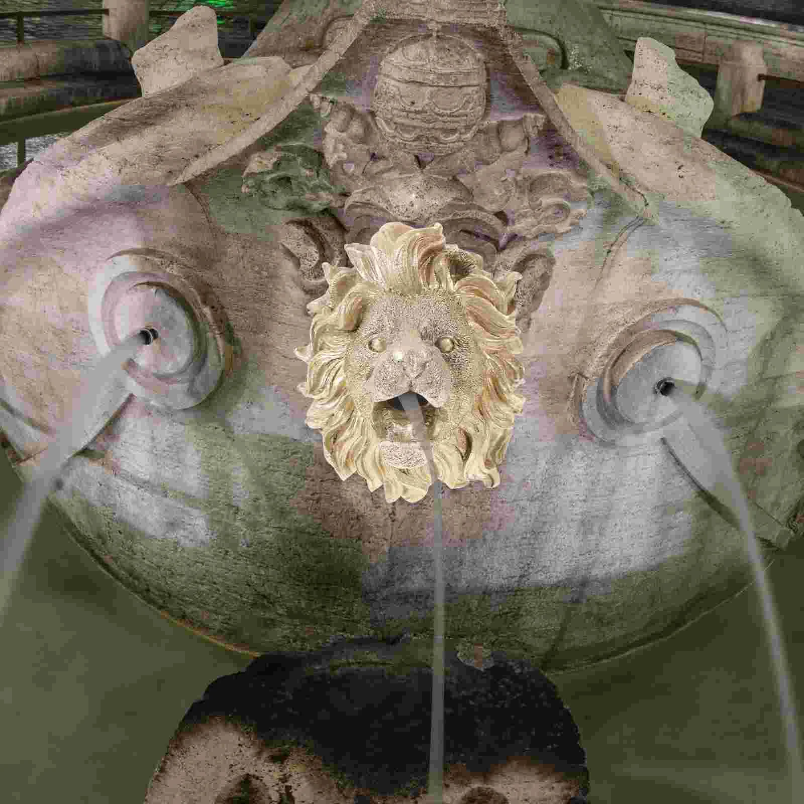 

Pond Fountain Sprinkler Yard Nozzle Decorative Spray Courtyard Sprayer Garden Ornament Lion Head Outdoor Watering Decoration