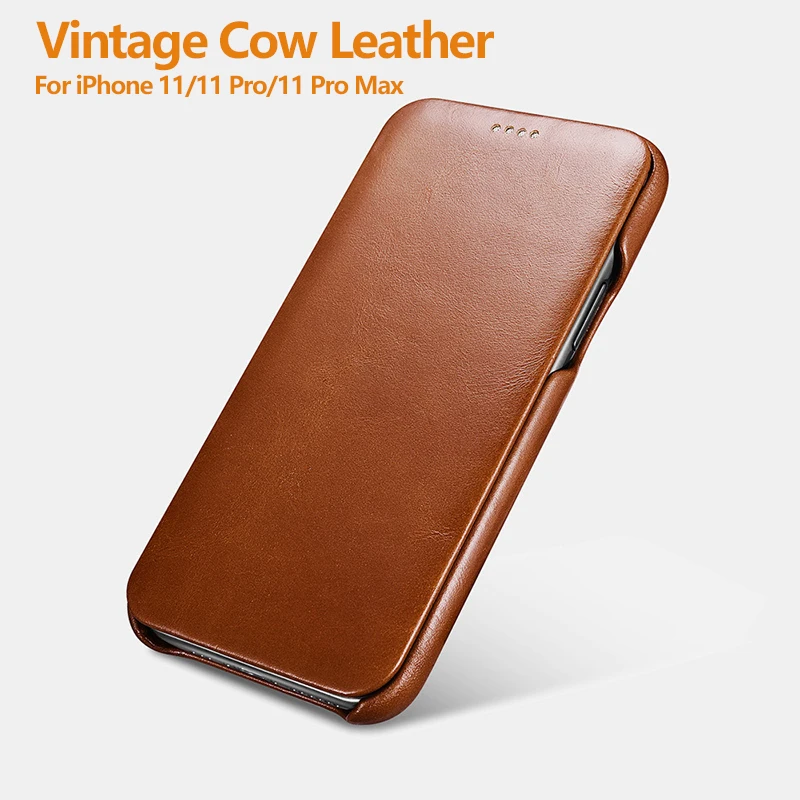 

Чехол-книжка из натуральной кожи для iPhone 13 Pro Max, Роскошный деловой чехол из натуральной воловьей кожи для iPhone 12 Mini X XR SE 2020, чехол для телефона