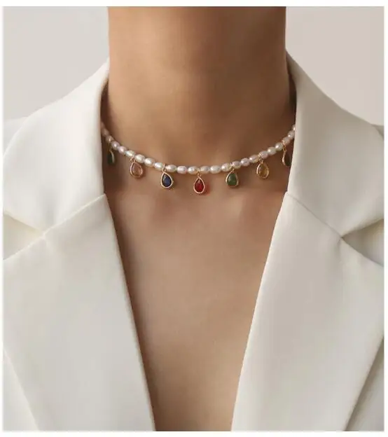 Женское ожерелье из натурального жемчуга