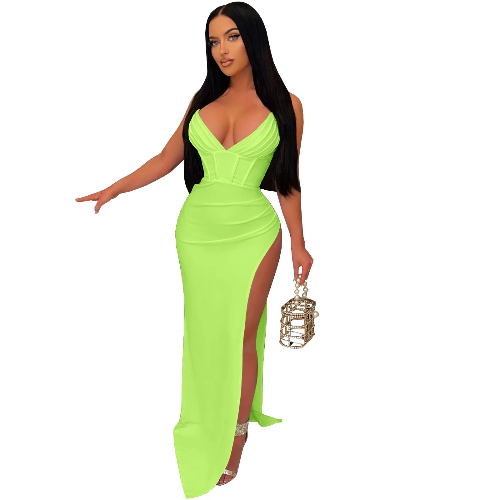 

Платье женское Кружевное облегающее с глубоким вырезом и V-образным вырезом