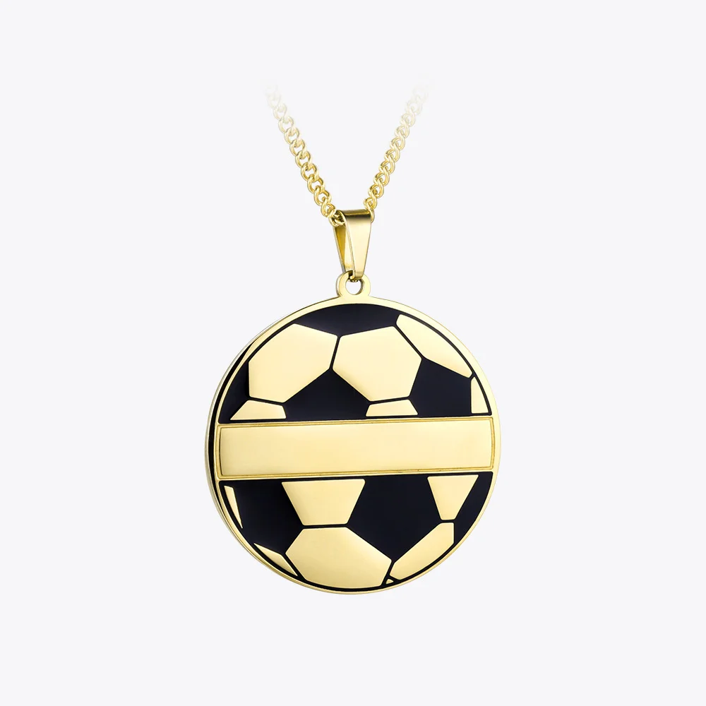 

ENFASHION Personalized Engraved Custom Name Necklace Gold Color Football Necklaces Pendants Women Jewelry Collier Femme PB183003