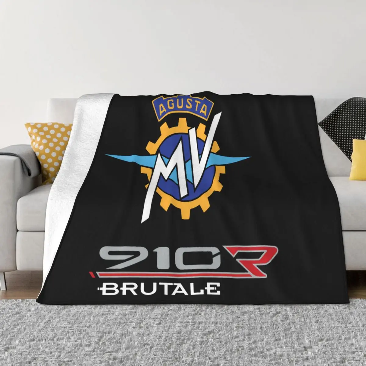 Теплый плед Mv Agusta 910R Brutale 9 для мужчин и женщин с научным рисунком со слоганом
