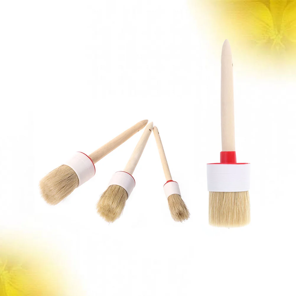 

4 PCS Cleaning Brush Car Brushes Children Wooden Goblincore Room Decor