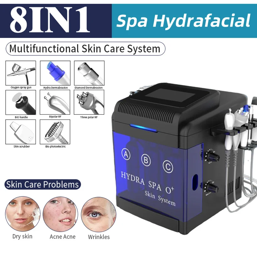 

8 In 1 Hydro Water Dermabrasion Bio Cavition Oxygen Facial Deep Cleansing Jet Peeling Beauty Machine