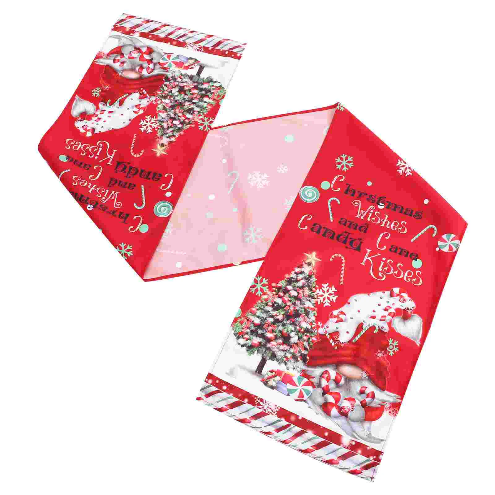 

Christmas Table Runner Decoration Desk Style Cloth Festival Runners Covers Ornaments
