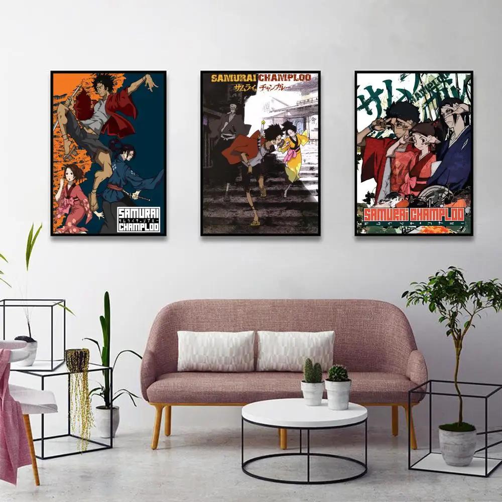 

Samurai Champloo Poster Movie Sticky Posters Vintage Room Home Bar Cafe Decor Room Wall Decor