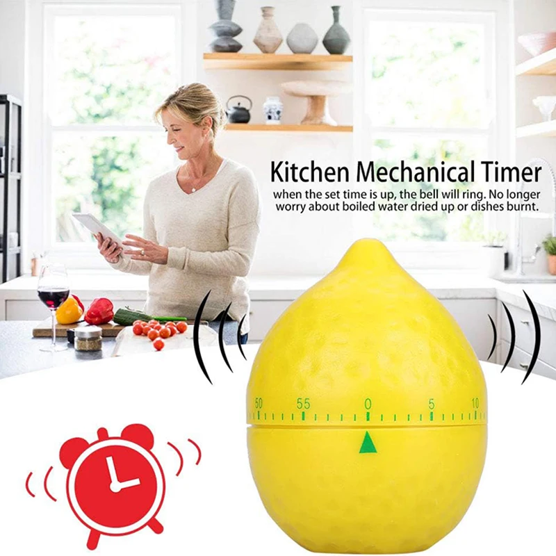 

Creative Cute Mechanical Timer Manual Lemon Shape Counters Egg Timer for Home Cooking Timing Tool Kitchen Gadget