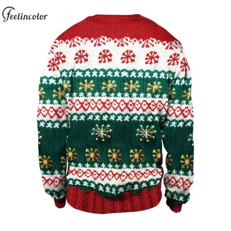 Рождественские толстовки с 3D принтом снеговика одинаковые пуловеры для всей