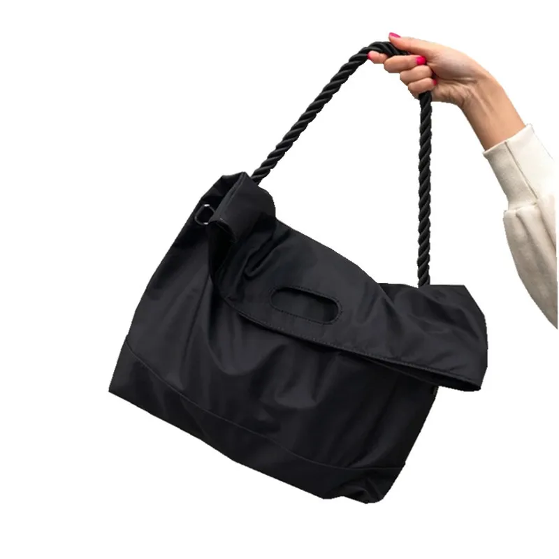 

Shoulder Underarm Bag Popular Black Simple Large Capacity Tote Handbag Fashion Shopping Bags With Shoulder-straps For Women Girl