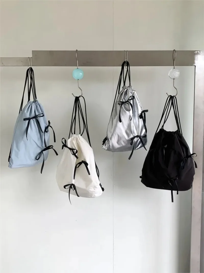 Портативный нейлоновый рюкзак с завязкой-бантом новинка 2024 повседневный