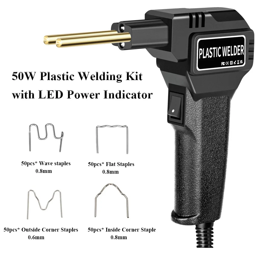 

Пластиковый сварочный аппарат для ремонта бампера автомобиля, 50 Вт, комплект тепловой пушки, пластиковый сварочный инструмент для гаража, пластиковый паяльник, горячий степлер