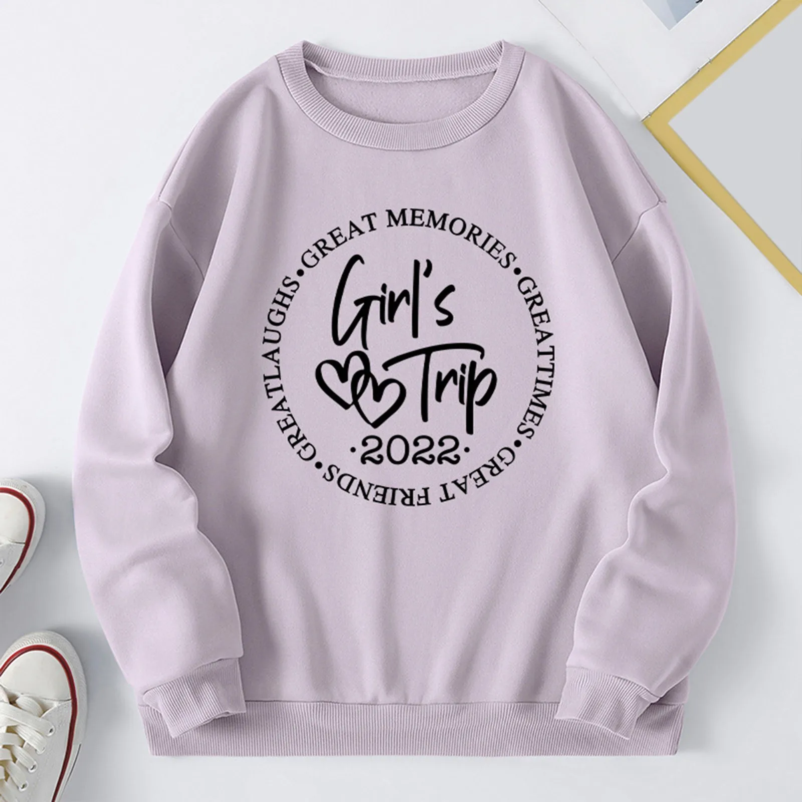 

Womens Autumn Winter Round Neck Letter Print Fleece Loose Fit Sweaterl Cute Hoodies Girls Toddler Dry Fit Long Sleeve