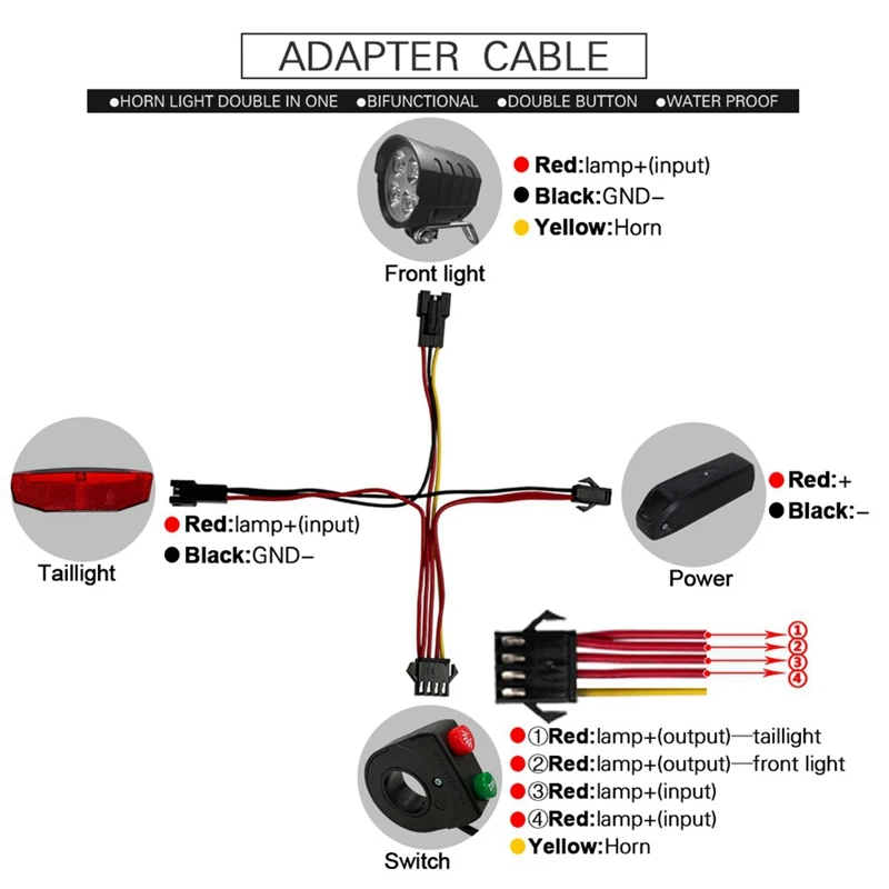 Переключатель для электровелосипеда DK11 с QD168 передняя фара DR001 задняя