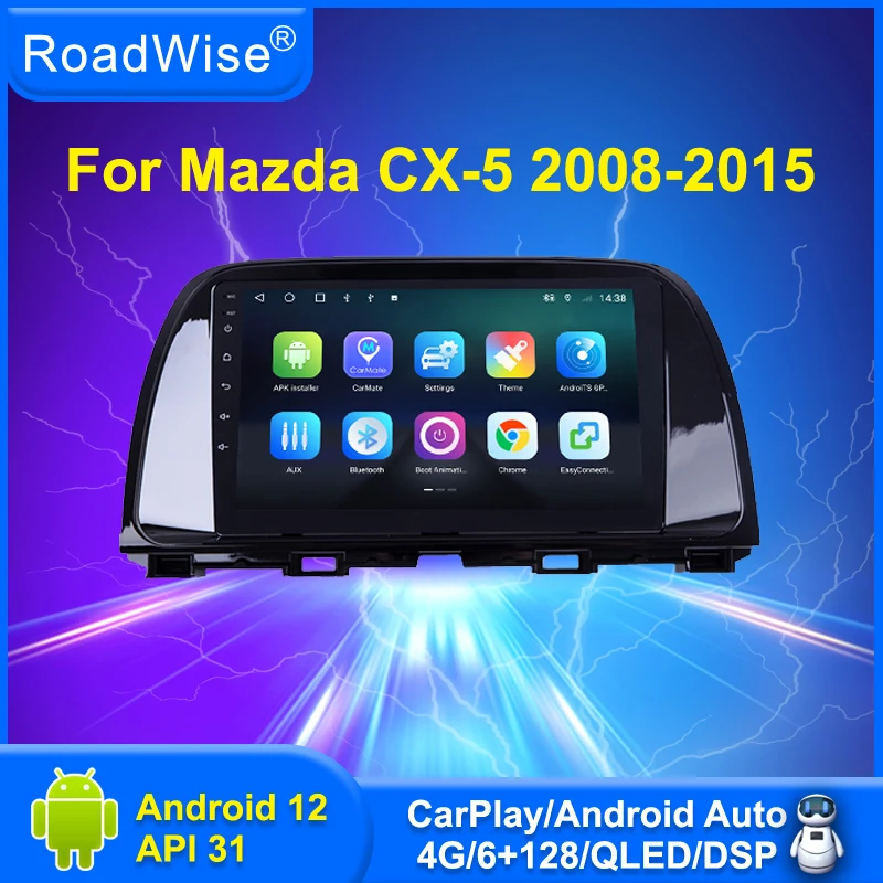 

Roadwise Android Car Radio Multimedia Carplay For Mazda CX5 CX-5 2012 2013 2014 2015 2016 4G Wifi BT Navi GPS DVD 2din Autoradio
