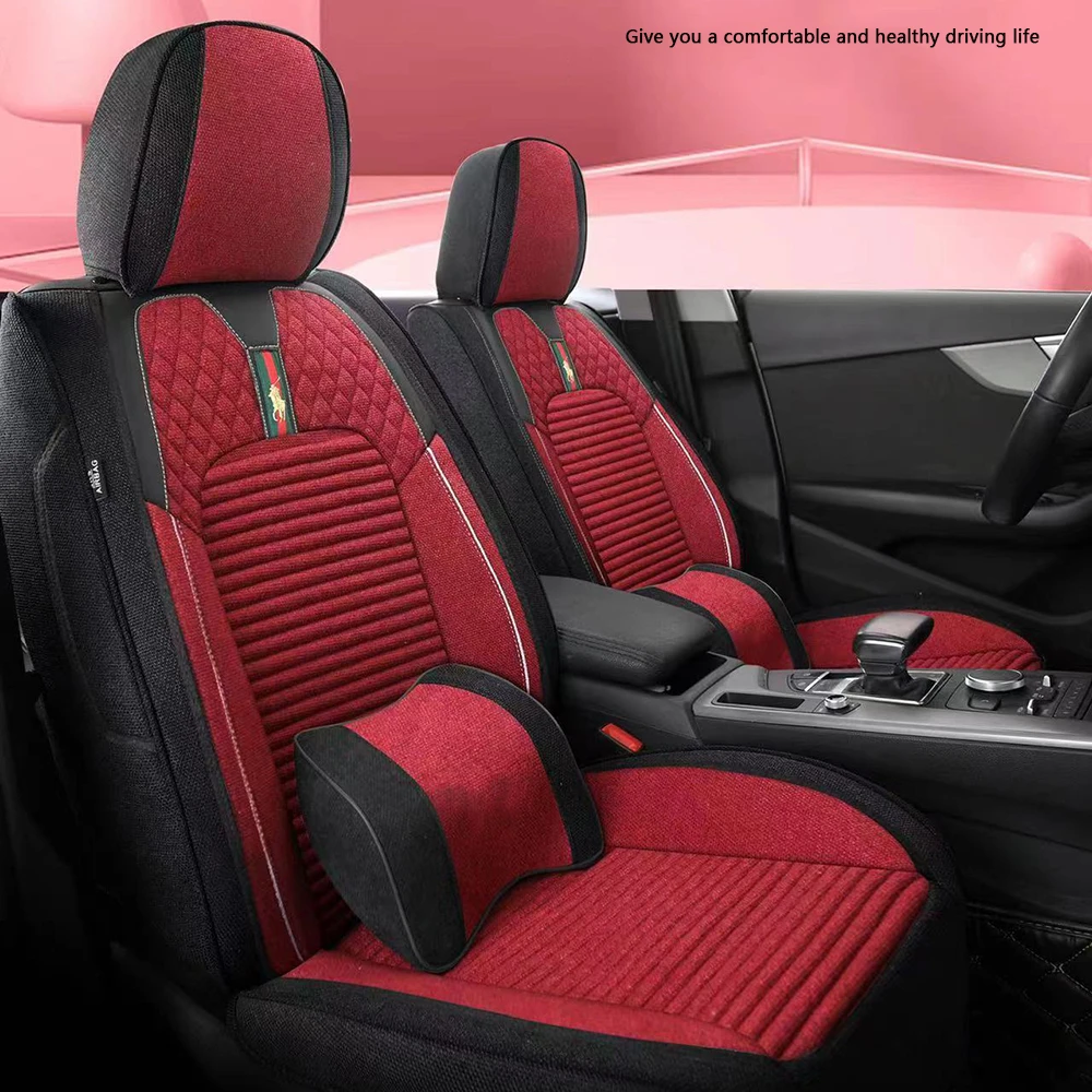 

Ice Silk And Leather Full Cover Auto Seat Cover Cushion Car Seat Cushion Set
